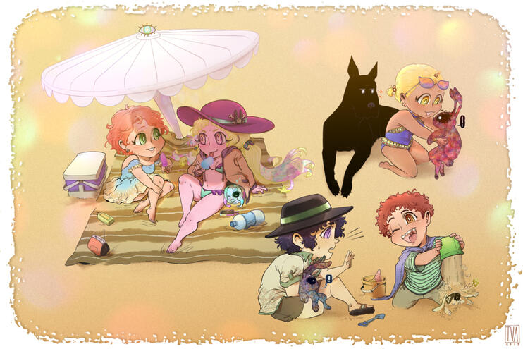 Chibi art - coloured, group